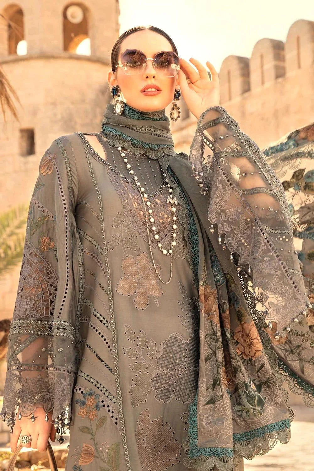 3 Piece Embroidered Lawn Suit | MBL-D-2406-B-24
