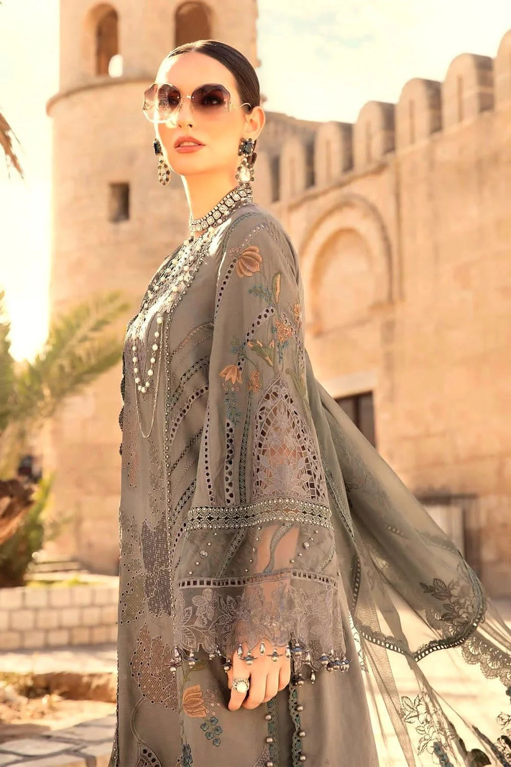3 Piece Embroidered Lawn Suit | MBL-D-2406-B-24